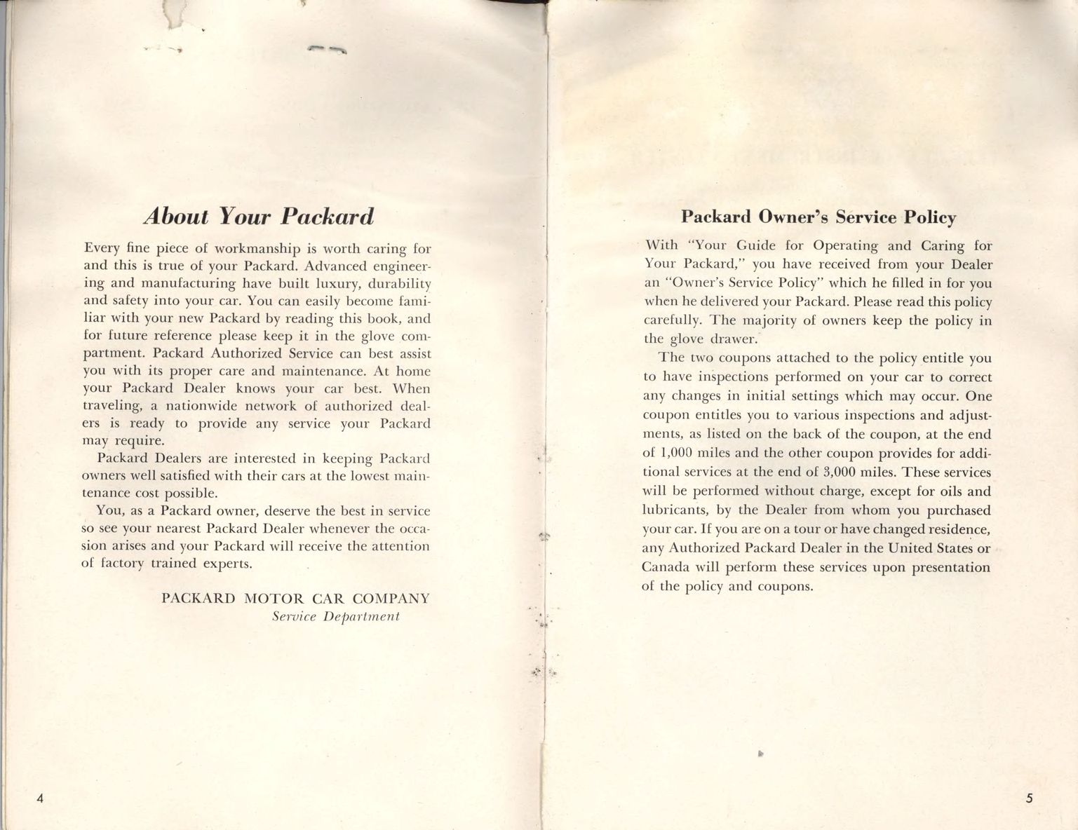 1951 Packard Owners Manual Page 12